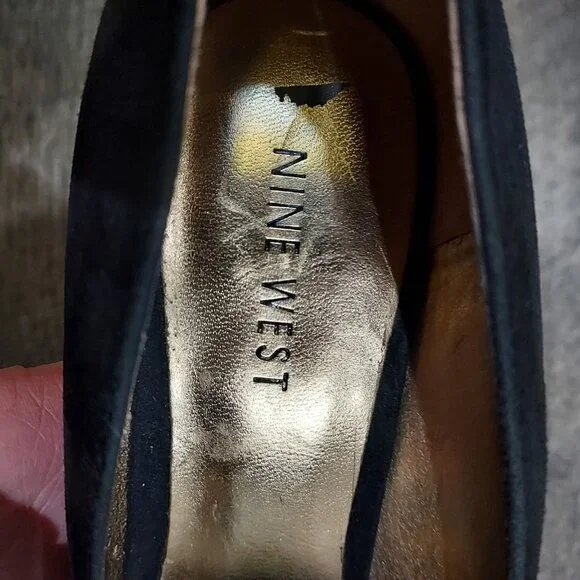 Nine West Women Devika Black Suede Pumps US Size 7.5 Dressy Event Office - Picture 5 of 11